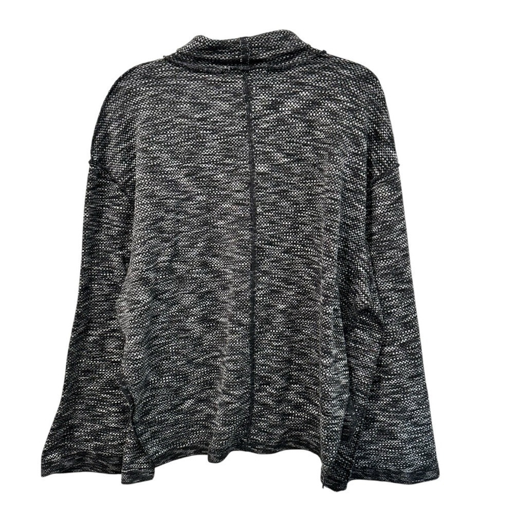 Free People We The‎ Free Marled Knit Turtleneck Sweater Oversized Gray, Medium - Picture 3 of 9